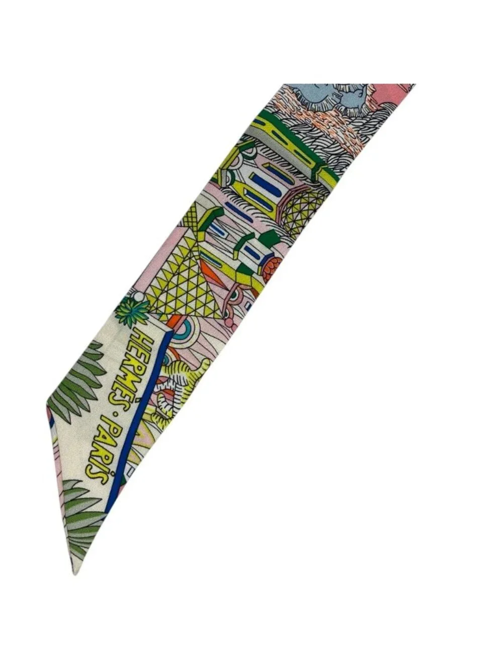 Hermes Animapolis Twilly Ribbon Scarf Multicolor